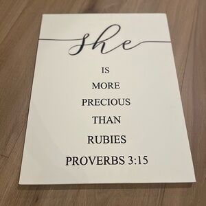 She is More Precious than Rubies - Canvas Art - Bible Verse Scripture